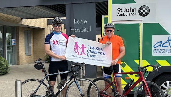 Essex Dad's emotion-filled cycle raises over £2,000 for The Sick Children's Trust